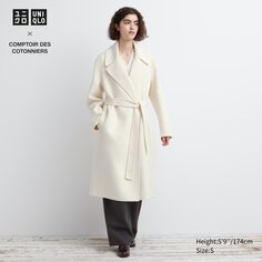 Пальто из полушерсти UNIQLO, белая кость