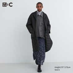 Теплое пальто оверсайз UNIQLO, черный