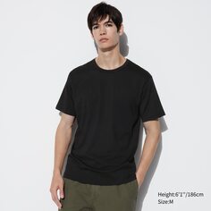 Хлопковая футболка airism UNIQLO, черный