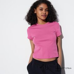 Короткая футболка UNIQLO, розовый