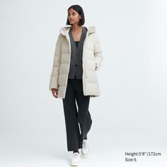 Короткое бесшовное пуховик UNIQLO, слоновая кость