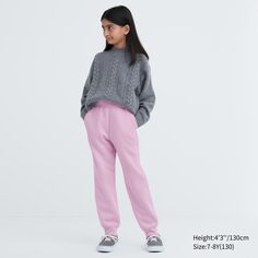 Детские брюки на плюшовой подкладке UNIQLO, розовый