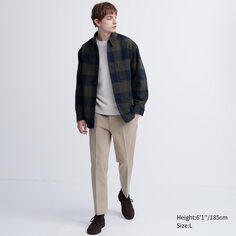 Брюки из хлопка smart UNIQLO, бежевый