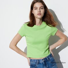 Короткая футболка UNIQLO, зеленый