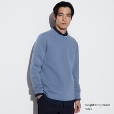 Трикотажный свитер с круглым вырезом UNIQLO, синий