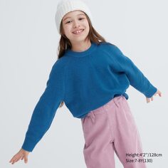 Детский свитер из мягкой пряжи UNIQLO, синий