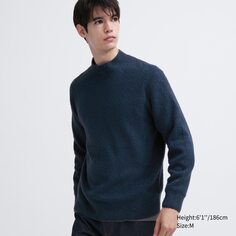 Бесшовный 3d трикотажный свитер мягкой нитью UNIQLO, синий