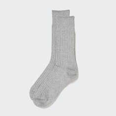 Хлопковые носки supima в ребрику UNIQLO, серый