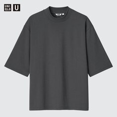 Хлопковая футболка uniqlo u airism оверсайз UNIQLO, серый