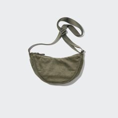 Мини-вельзовая сумка с загругленной частью UNIQLO, оливковый