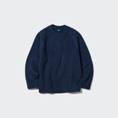 Детский свитер из мягкой пряжи UNIQLO, темно-синий