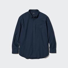 Оксфордская рубашка UNIQLO, темно-синий