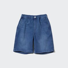 Детские комфортные джинсовые шорты-бермуда UNIQLO, синий