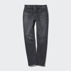 Узкие прямые джинсы стрейч UNIQLO, серый