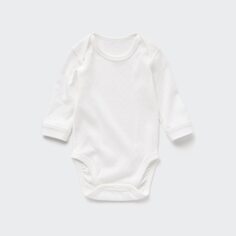 Боди с длинными рукавами, 1 шт. UNIQLO, молочный