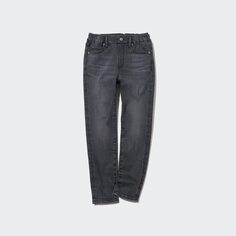Мягкие джинсы из ультраэластичного денима KIDS (без застежек) UNIQLO, темно-серый