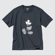Mickey Stands UT (футболка с коротким рукавом и рисунком) UNIQLO, темно-серый