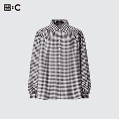 Прозрачная объемная блузка с длинными рукавами (в полоску) UNIQLO, черный