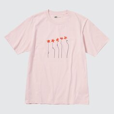 PEACE FOR ALL (HANA TAJIMA) (футболка с коротким рукавом и рисунком) UNIQLO, розовый