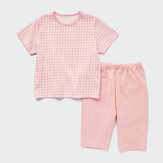 Сухая пижама с короткими рукавами UNIQLO, розовый