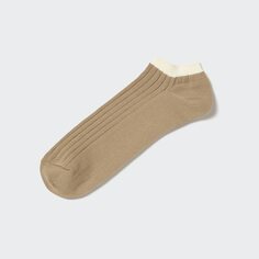 Короткие носки (ребристые) UNIQLO, бежевый