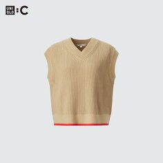 Жилет с V-образным вырезом UNIQLO, бежевый