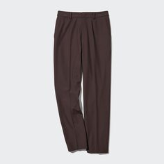 Удобные брюки до щиколотки (2WAY, стрейч, зауженные, длина 71 см) UNIQLO, темно-коричневый