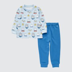 Пижама с длинными рукавами The Picture Book Collection - miffy UNIQLO, синий