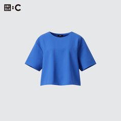 Футболка с короткими рукавами из креп-джерси UNIQLO, синий