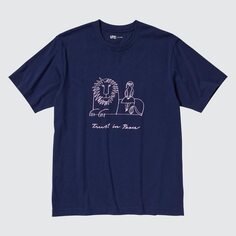 МИР ДЛЯ ВСЕХ (ЛИЗА ЛАРСОН) (футболка с коротким рукавом и рисунком) UNIQLO, темно-синий