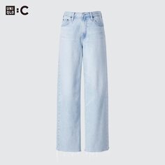 Широкие прямые джинсы UNIQLO, синий