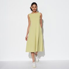 Платье ультра стрейч AIRism (без рукавов, короткая длина, 105-116см) UNIQLO, светло-зеленый