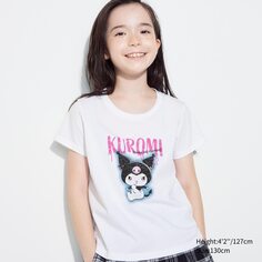 Укороченная футболка Sanrio Персонажи для девочек UT (футболка с коротким рукавом и рисунком) UNIQLO, белый