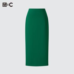 Узкая юбка из креп-джерси (стандартная длина 80-84см) UNIQLO, зеленый