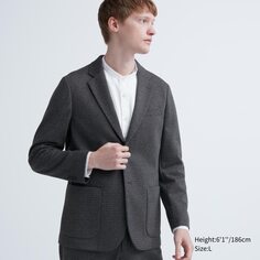 Куртка Comfort на 2 пуговицах (с рисунком) UNIQLO, серый