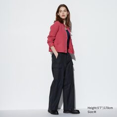 Широкие прямые брюки-карго UNIQLO, темно-серый