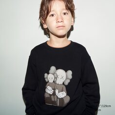 Толстовка с длинными рукавами KIDS KAWS UNIQLO, черный