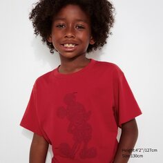KIDS Mickey Stand UT (футболка с коротким рукавом и рисунком) UNIQLO, красный