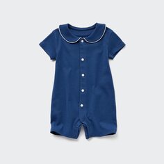 Цельный наряд UNIQLO для новорожденных с короткими рукавами, синий