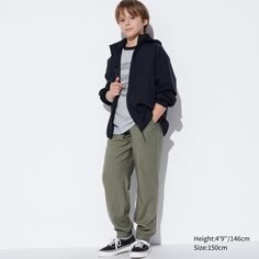 ДЕТСКИЕ льняные брюки-джоггеры UNIQLO, оливковый