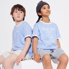 GIRLS PEANUTS Sports Club UT (Футболка с коротким рукавом и рисунком) UNIQLO, светло-синий