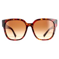 Квадратные красные гаванно-коричневые солнцезащитные очки с градиентом VA4111 Valentino, коричневый