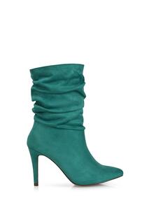 Ботильоны на высоком каблуке &apos;Velma&apos; со сборками и острым носком на шпильке XY London, зеленый