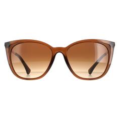 Прозрачные коричнево-коричневые солнцезащитные очки «кошачий глаз» с градиентом RA5280 Ralph by Ralph Lauren, коричневый