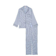 Комплект пижамный Victoria&apos;s Secret Satin Long, 2 предмета, синий/голубой