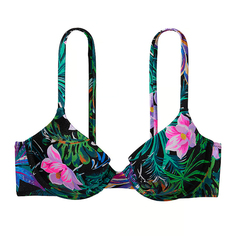 Топ бикини Victoria&apos;s Secret Swim Mix &amp; Match Icon Push-Up Smooth, черный тропический