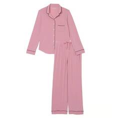 Комплект пижамный Victoria&apos;s Secret Modal Long, 2 предмета, розовый/черный