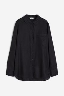 Рубашка H&amp;M Linen, черный H&M