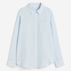 Рубашка H&amp;M Linen, голубой H&M