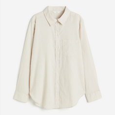 Рубашка H&amp;M Linen-blend, светло-бежевый H&M